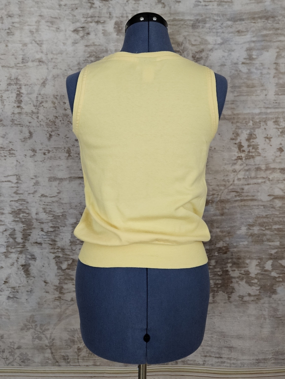 1980s Workout Tank Top Vintage Yellow Gym Sleeveless Shirt VTG 80s Small - Picture 7 of 9